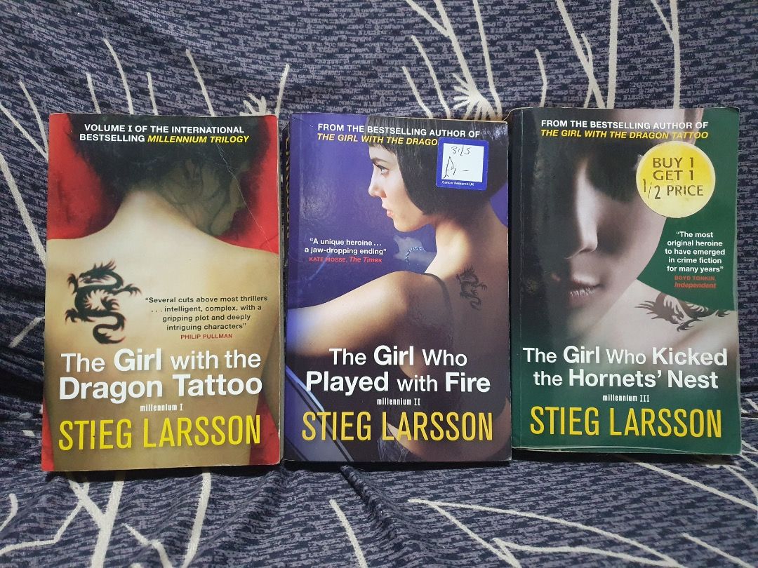 Stieg Larsson Millennium Trilogy Books Set (Category: Storybooks) located in Bulacan. Submitted by anthony_b01 (Listing ID 1470609565, Image 1). Description: - Complete Millennium Trilogy by Stieg Larsson - Includes: The Girl with the Dragon Tattoo, The Girl Who Played with Fire, and The Girl Who Kicked the Hornets' Nest - Paperback - 180 pesos only (Set) Rfs: Decluttering space Location: SJDM, Bulacan Courier: Lalamove or J&T delivery.