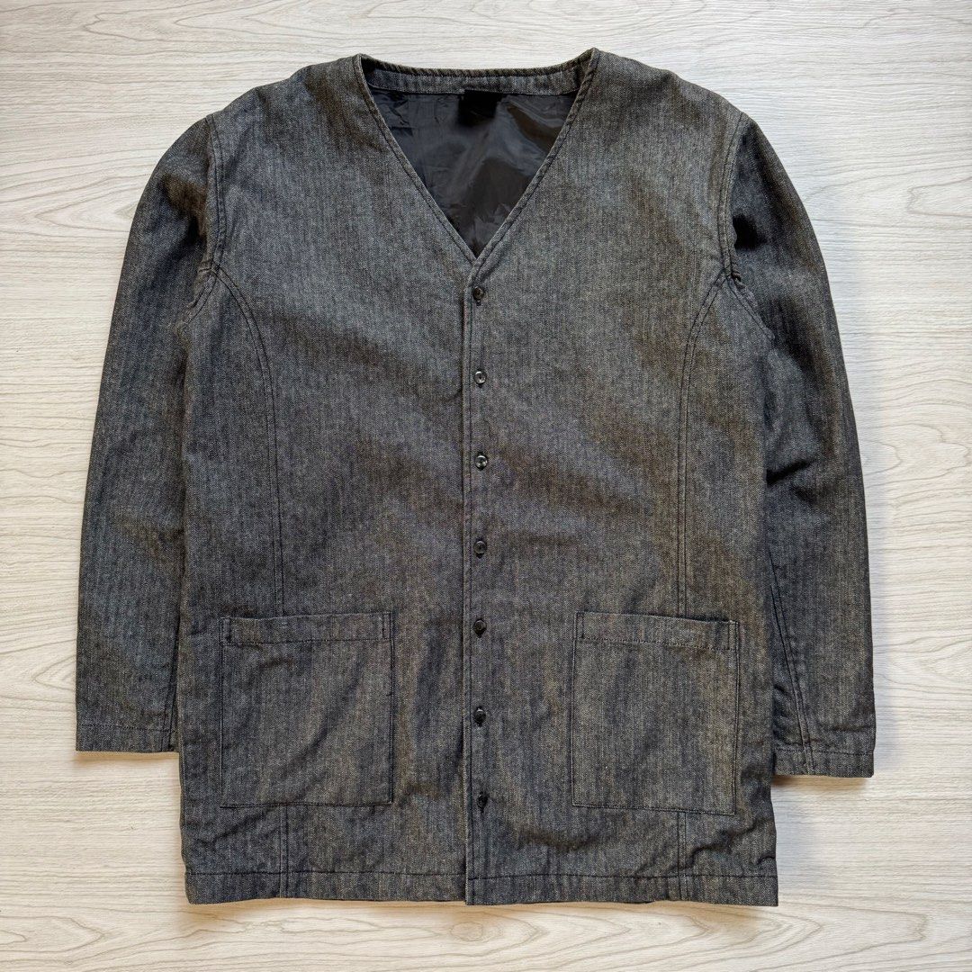 Stretch Brushed Herringbone Cardigan (Category: Coats, Jackets and Outerwear) located in Zamboanga. Submitted by rustic.rev (Listing ID 1470676004, Image 1). Description: Stretch Brushed Herringbone Cardigan In excellent condition Tagged: M Actual Measurements: Pit to pit: 22” Length: 30” Shoulders: 19” Sleeves length: 23” .