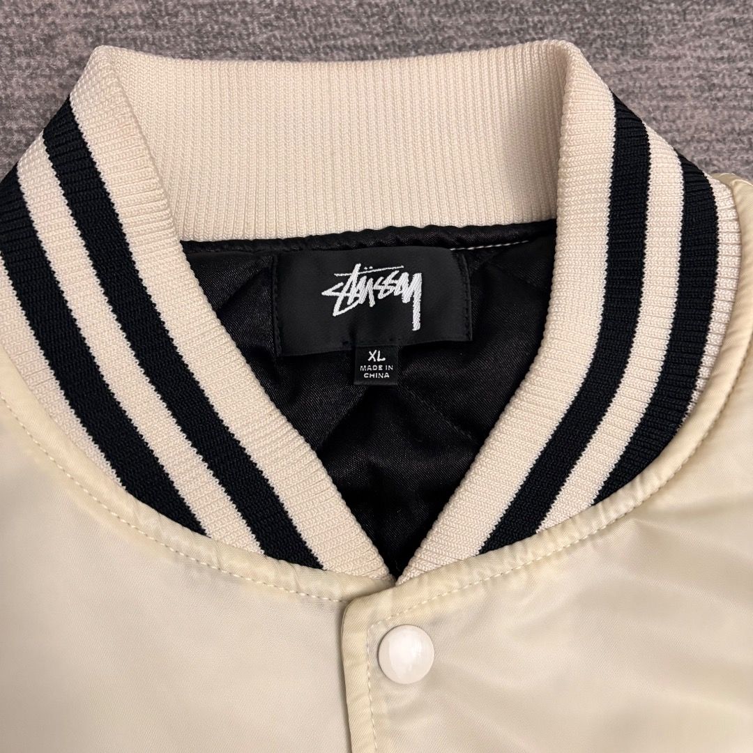 STUSSY Stadium Jacket Gothic S Bone (Category: Coats, Jackets and Outerwear) located in Calamba. Submitted by bermuda.ph (Listing ID 1470683531, Image 3). Description: With Paper Bag.