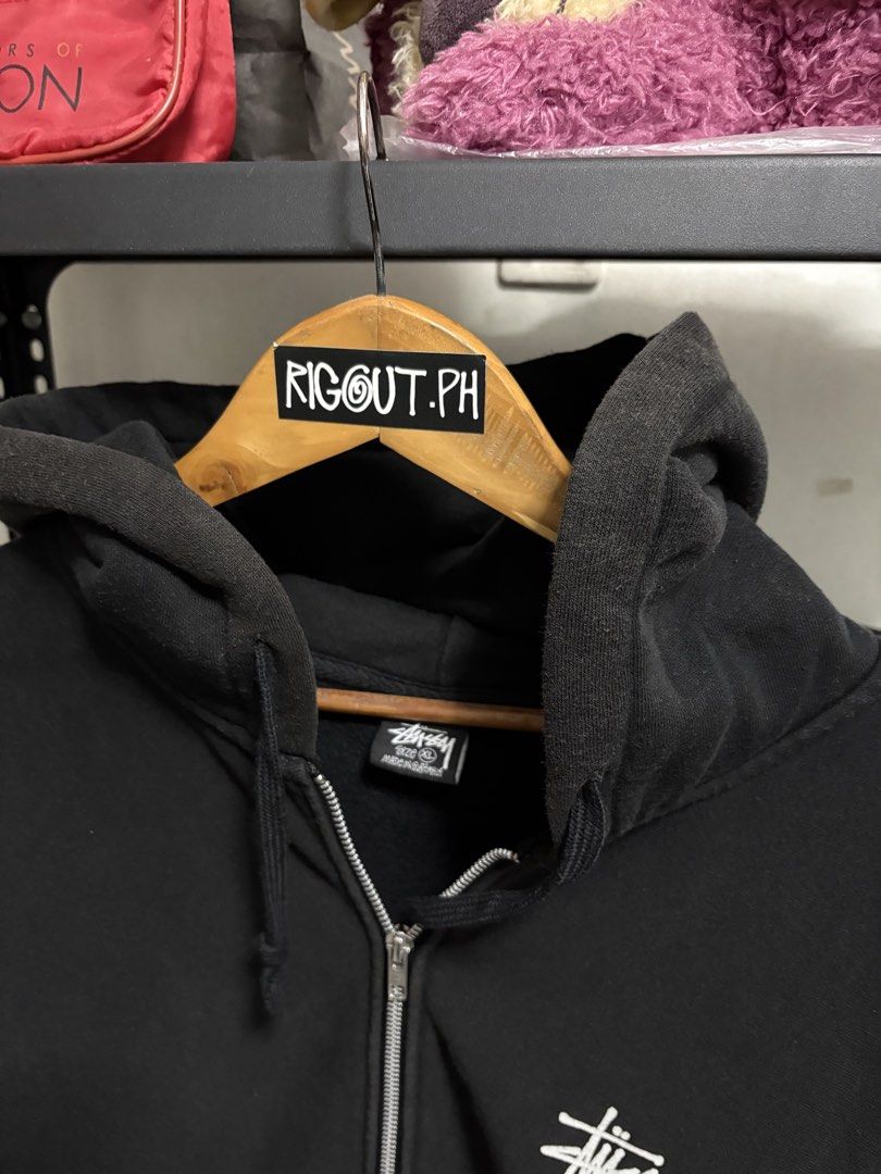 stussy zip up script hoodie (Category: Hoodies) located in Manila. Submitted by bigassforehead (Listing ID 1470566594, Image 2). Description: stussy zip up script hoodie size xl / 25 x 30 minimal fade at hoodstring part 3k only .