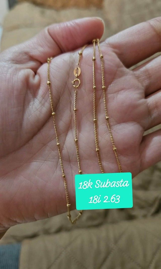 SUBASTA 18k Saudi gold (Category: Necklaces) located in Manila. Submitted by bhelgoldseller2ndaccount (Listing ID 1470583219, Image 2). Description: Subasta 18k Sale : 7200 per g . 1 pc each..