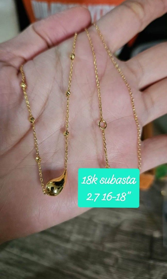 SUBASTA 18k Saudi gold (Category: Necklaces) located in Manila. Submitted by bhelgoldseller2ndaccount (Listing ID 1470583219, Image 1). Description: Subasta 18k Sale : 7200 per g . 1 pc each..