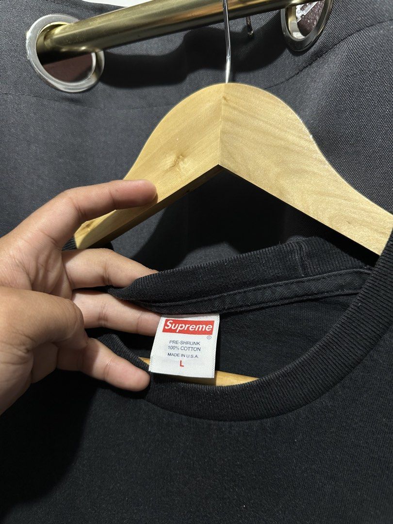 Supreme City Skyline / Collage Box Logo Graphic Tee (Category: Tshirts & Polo Shirts ) located in Buenavista. Submitted by themodernrack (Listing ID 1470591455, Image 3). Description: Condition: Good condition, minimal hairline wear Measurements & Sizing: Size: Tagged Size L Width (Pit to Pit): 22” Length: 29”.