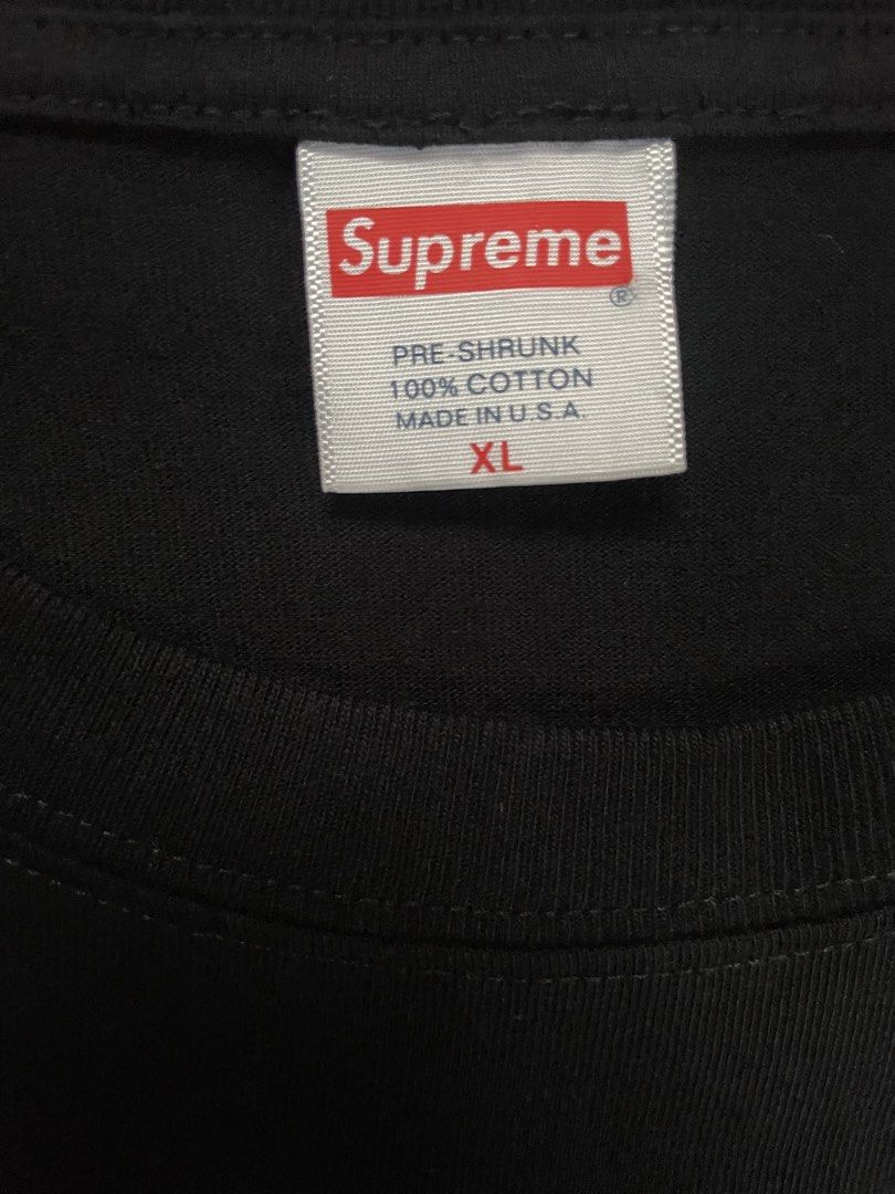 Supreme Kermit Box Logo Tee (Category: Tshirts & Polo Shirts ) located in Manila. Submitted by ogies_thrift (Listing ID 1470573508, Image 1). Description: Size: XL best fit sa large • Color: Black • Condition: No issue as new condition • Price: 800 ship •Shipping via J&T Dm lang.