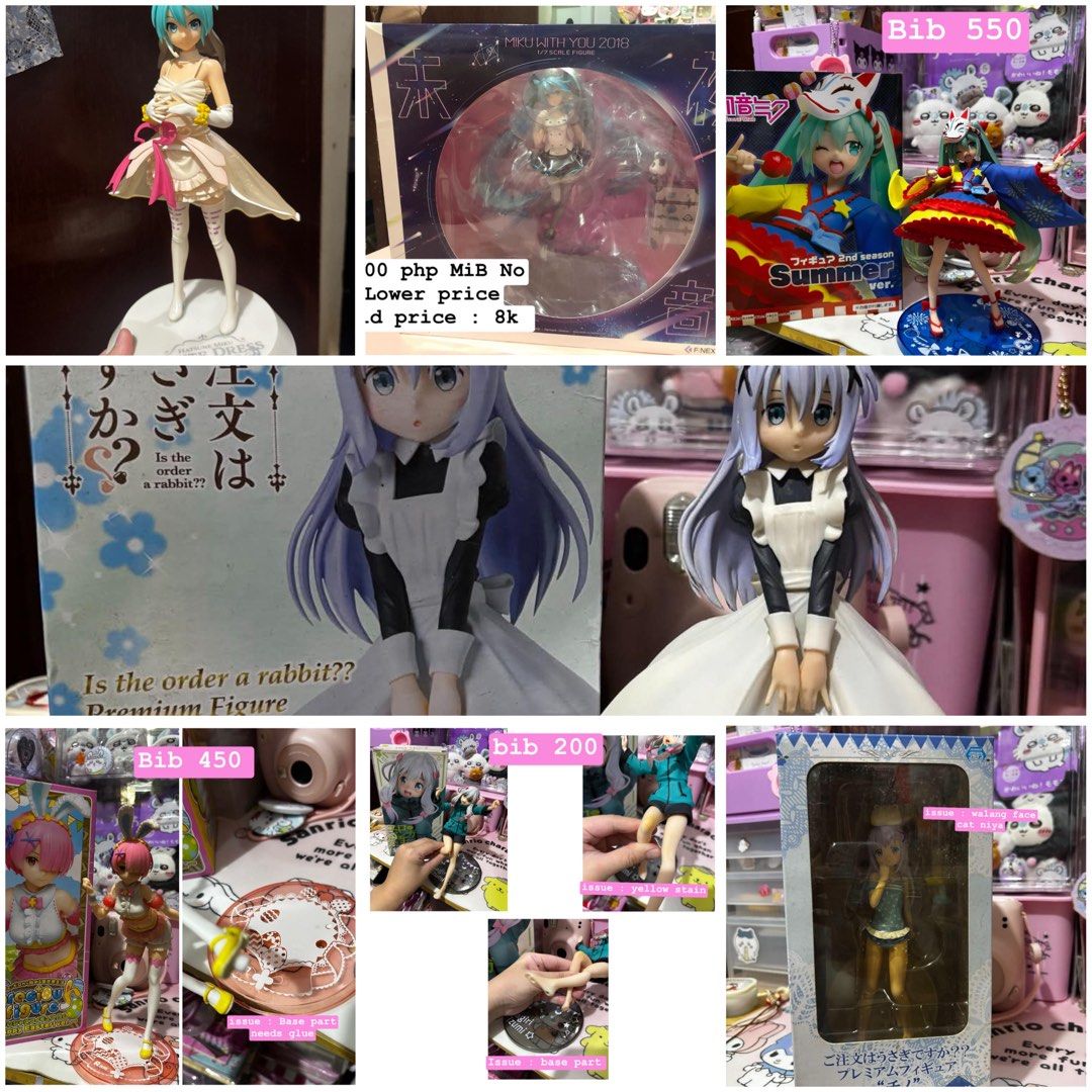 Take all Figurines see info below (Category: Figurines & Statues) located in Manila. Submitted by nagusamero (Listing ID 1470664994, Image 1). Description: Negotiable namn 😀 auto decline lang if below 6000 See info each figurines sa individual posts ko MiB hatsune miku 1/7 scale never na display First to pay / pay first with sf .