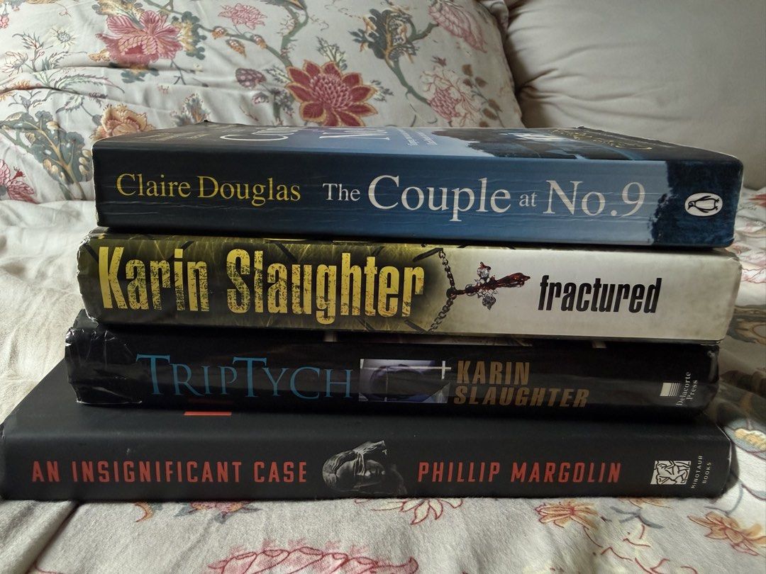 TAKE ALL THRILLER NOVELS FOR 750 (Category: Storybooks) located in Quezon City. Submitted by jajachandesu (Listing ID 1470599190, Image 1). Description: Take all for 750 + SF An insignificant case (hb) Triptych (hb) Fractured (hb) The couple at no.9 (pb) All books are in good condition Dm for more pictures or videos WITH FREE MIXED GENRE BOOKS Location: mandaluyong Shipping via j&t/lala/grab.