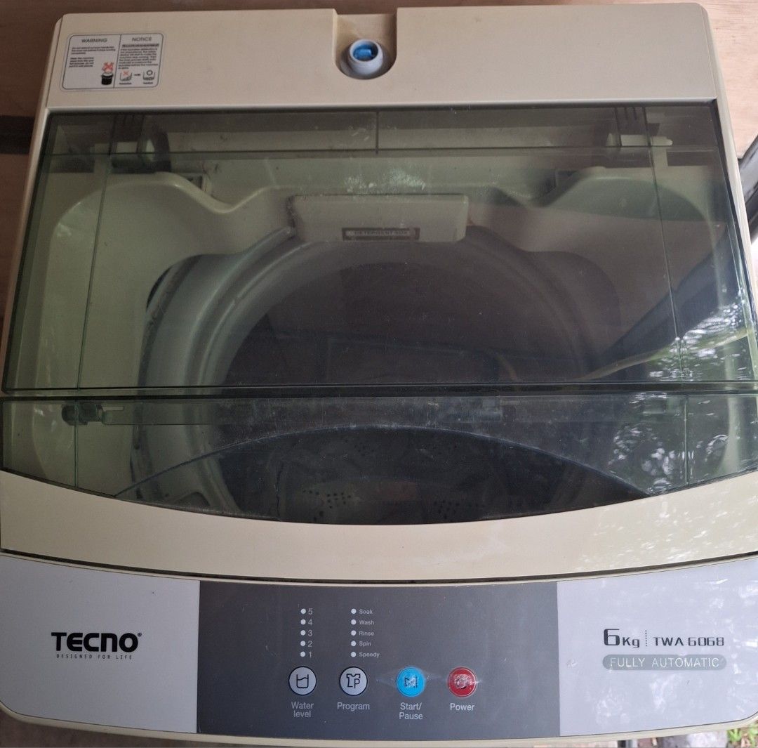 Tecno TWA 6068 6kg Top Load Washing Machine, TV & Home Appliances ...