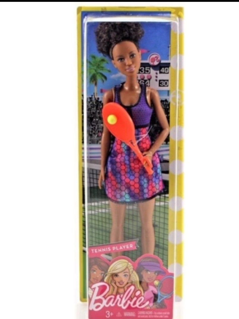 Tennis Player Barbie (Category: Kids Toys) located in Bulacan. Submitted by reinadalisay.muniecahermosa (Listing ID 1470562477, Image 2). Description: 💐Barbie doll for sale💐 Location: City of San Jose del Monte, Bulacan ✅️ Last price: 200 Tennis Player Barbie ✅️ Mattel, 2015 ✅️ Has machine-sewn customized floral and black ✅️ Closure: snaps ✅️ No shoes ✅️ Has less to no signs of usage ✅️ Has soft curly hair ✅️ Facecard rating: 10/10 Mode of paym