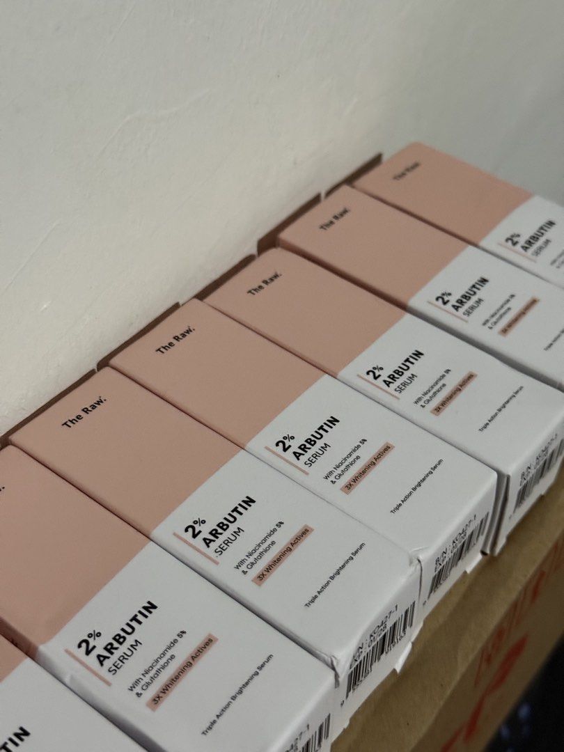 The Raw 2% Arbutin Serum (Category: Face Care) located in Lucena. Submitted by thedadadanielle (Listing ID 1470686534, Image 2). Description: Can sell 8 pcs for ₱3,600 only.