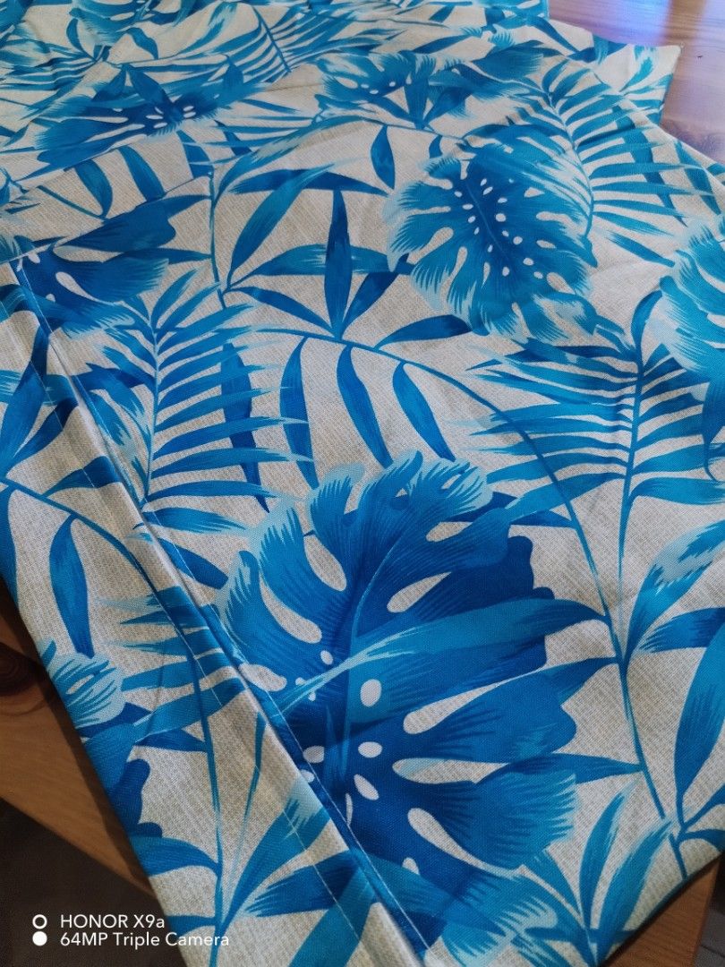 Throw Pillow cover ( 16 x 16 inches) (Category: Other Home Decor) located in Muntinlupa City. Submitted by arciagamaryann68 (Listing ID 1470614233, Image 2). Description: - Product: Throw Pillow Cover - Design: Blue tropical leaves and monstera pattern on textured fabric - Closure: Hidden zipper for easy removal and washing - Style: Fresh, summer, and island-inspired home decor - Condition: Brand new and ready to use.