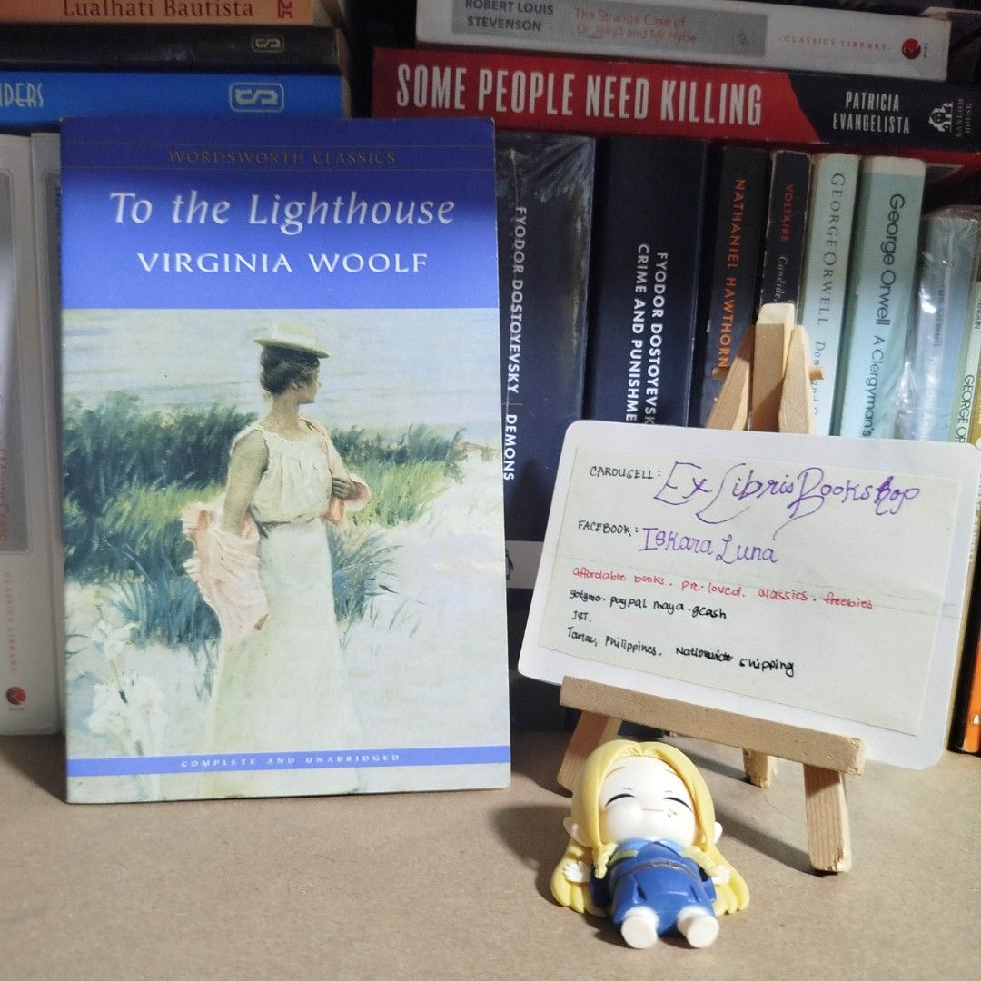 To the Lighthouse by Virginia Woolf Wordsworth Classics (Category: Storybooks) located in Tarlac. Submitted by exlibrisbookshop (Listing ID 1470730162, Image 1). Description: - Title: To the Lighthouse by Virginia Woolf - Edition: Wordsworth Classics Paperback (Complete and unabridged) - Design: Blue spine with beach art cover - Condition: Clean cover, minimal edge shelf wear - Perfect for: Literature collectors and book lovers.