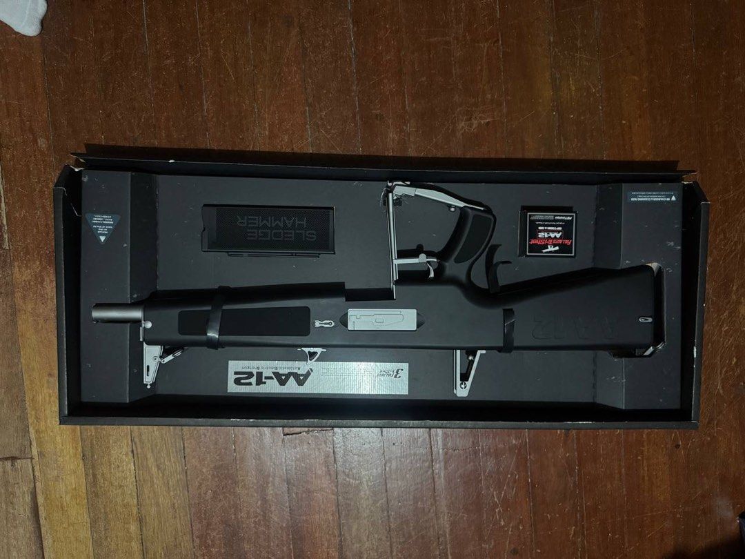 Tokyo Marui AA-12 (Category: Action & Battle Toys) located in Quezon City. Submitted by ezzeh (Listing ID 1470716919, Image 2). Description: Tokyo Marui AA-12 Sledgehammer (used only 3 times) STOCK no upgrades Inclusions 1 93 round magazine 1 Electric Drum Mag 1Tokyo Marui 8.4V Nickel-Metal Hydride 1300mAh Mini S Battery Box PRICE: 25,000 LOCATION BAHAY TORO QC Can do meet-ups or pick-up .