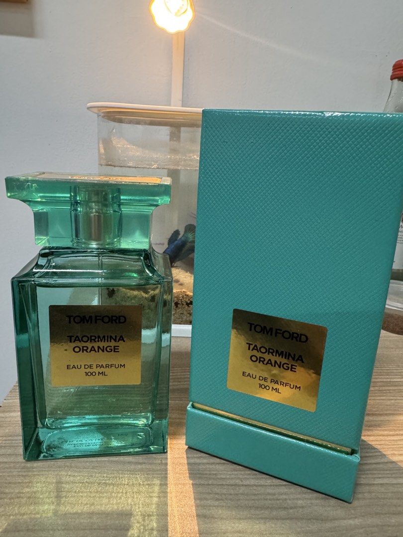 Tom Ford Taormina Orange Eau de Parfum 100ml (Category: Fragrance & Deodorants) located in Makati City. Submitted by jpare (Listing ID 1470574081, Image 1). Description: - Brand: Tom Ford - Fragrance: Taormina Orange Eau de Parfum - Size: 100ml bottle - Condition: Unused, pristine, and properly stored - Packaging: Includes original teal box - Scent Profile: Citrus with white floral, sweet, woody, and earthy notes - Gender: Unisex - Guaranteed aut
