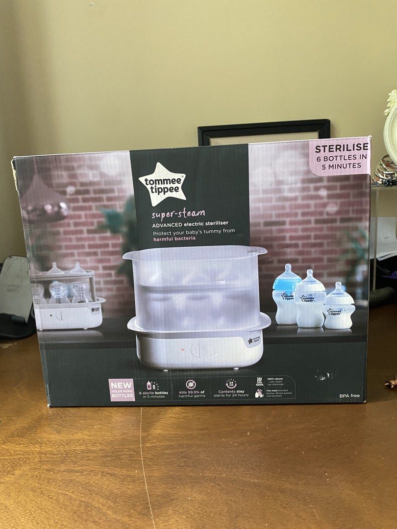 Tommee Tippee Super-Steam Advanced Electric Steriliser (Category: Breastfeeding & Bottle Feeding) located in Santa Rosa. Submitted by hoardqueensdeclutter (Listing ID 1470677619, Image 1). Description: New never used because i have an existing sterilizer.