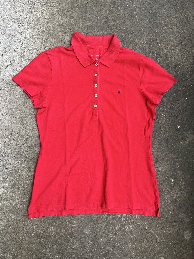Tommy Hilfiger Polo Shirt (Category: Shirts) located in Manila. Submitted by a.stmngo (Listing ID 1470740936, Image 1). Description: Size Large on tag Width 18 inches Length 26 inches Need wash Cut wash tag Good Condition.