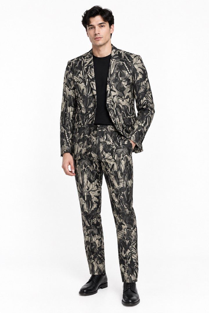 Topman abstract tuxedo blazer and pants (Category: Sets & Coordinates) located in Manila. Submitted by pinkyswearshop2.0 (Listing ID 1470621113, Image 1). Description: .