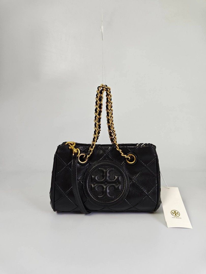 Tory Burch Fleming Mini Soft Chain Tote in black. (Category: Cross-body Bags) located in Quezon City. Submitted by rnjcollections_eleganteph (Listing ID 1470593151, Image 2). Description: with paperbag, dustbag, tag and warranty.