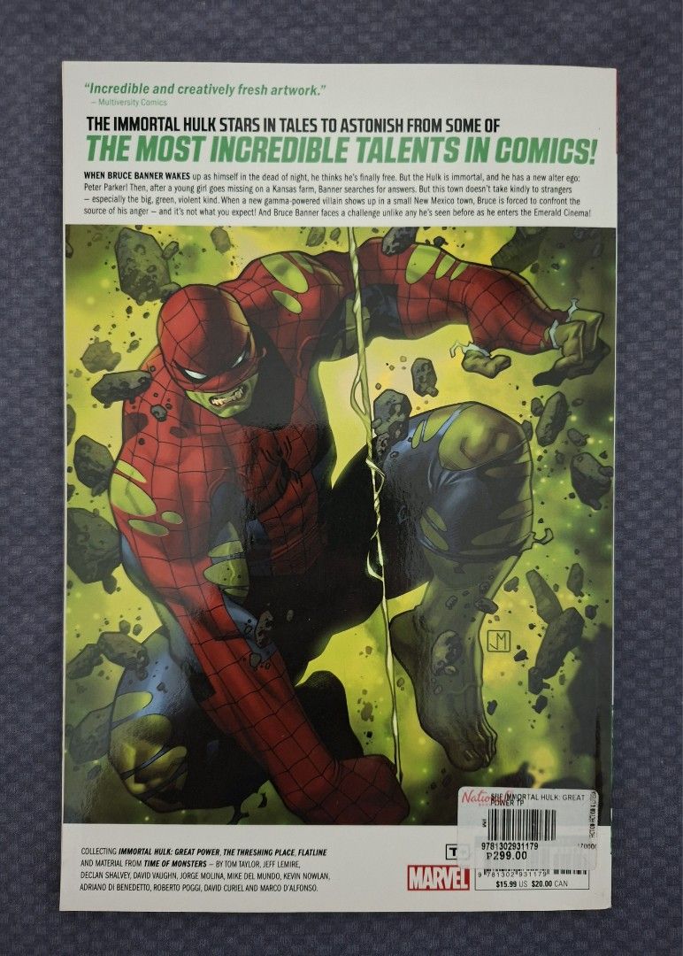TPB The Immortal Hulk: Great Power. Marvel Comics (Category: Comics & Manga) located in San Fernando. Submitted by silverforest-63a2 (Listing ID 1470668056, Image 2). Description: TPB The Immortal Hulk: Great Power. Marvel Comics for 450php Don't hesitate to ask for more photos Mode/s of payment: Gcash or COD/COP (For LBC Only) Delivery: Preferably J&T. Drop-off on Saturdays Delivery Fee: Paid by the buyer.