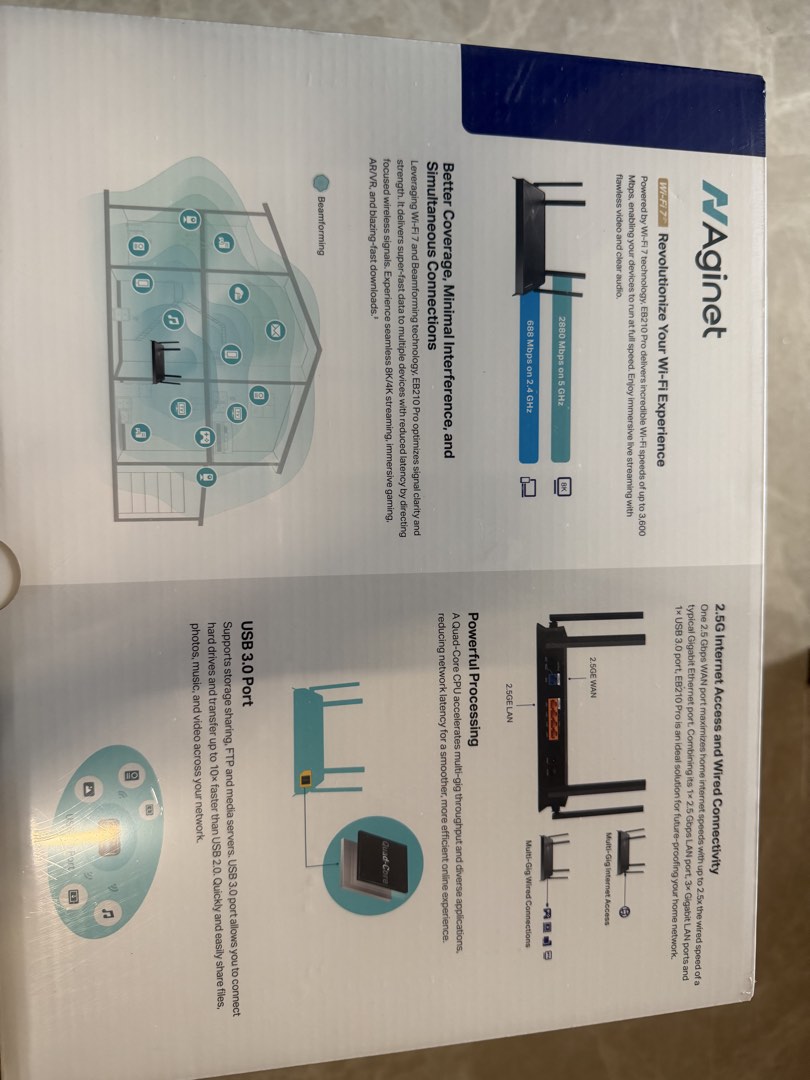 TP-Link Aginet EB210 Pro BE3600 Dual-Band Wi-Fi 7 Router, Computers ...