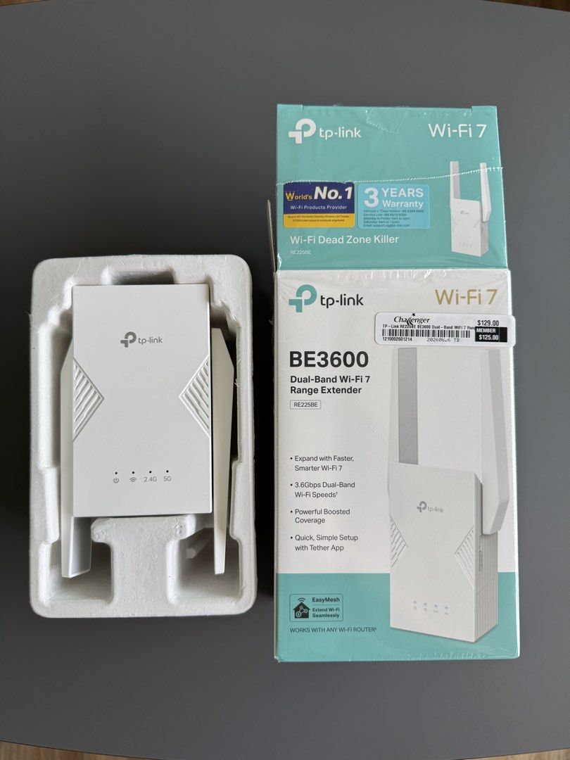 TP-Link BE3600 Dual-Band Wi-Fi 7 Range Extender RE225BE, Computers ...