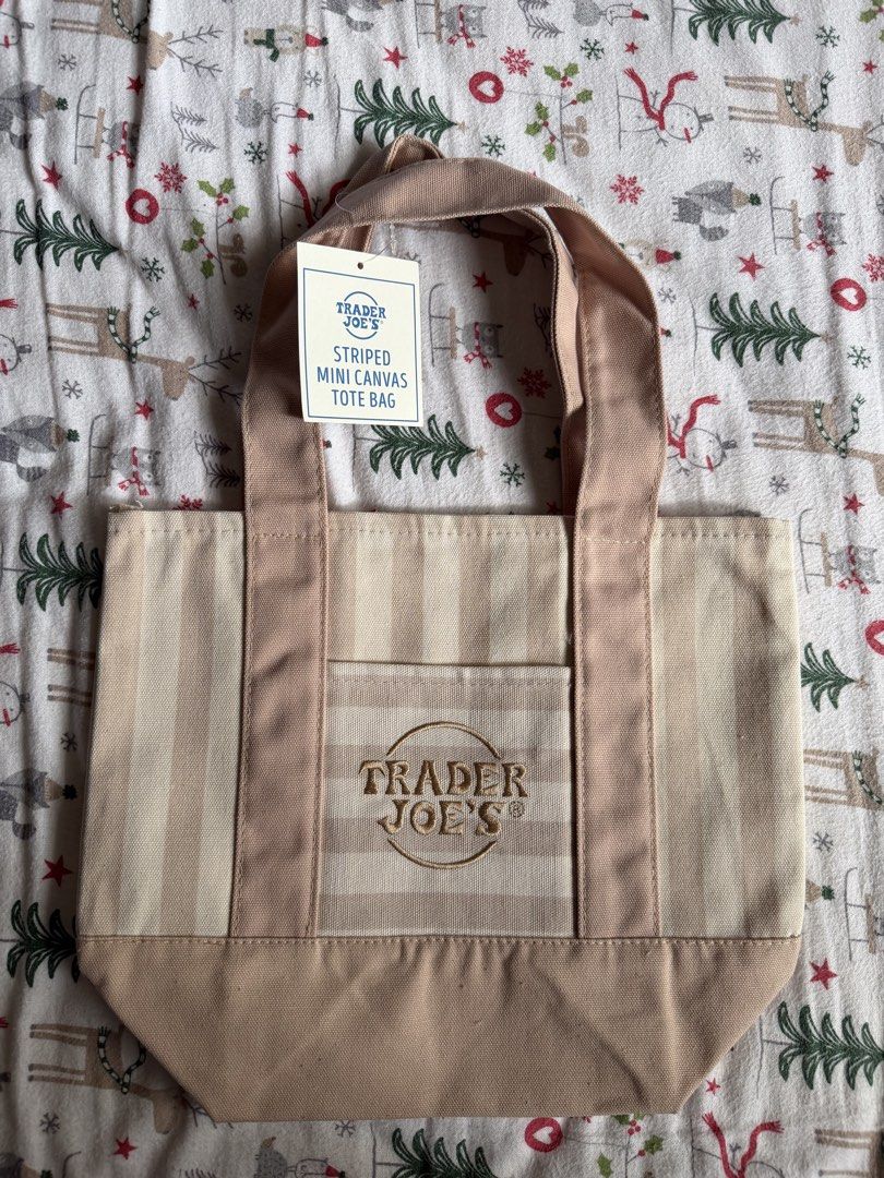 Trader Joe's Striped mini canvas tote bag (Category: Shoulder Bags) located in Pasig City. Submitted by chrichita92865 (Listing ID 1470594146, Image 3). Description: Brand new with tags. Authetic from Los angeles USA..