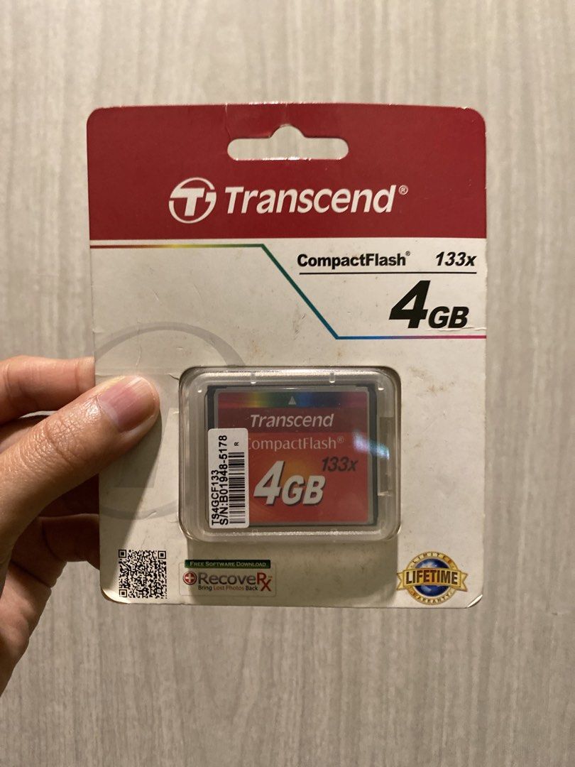 Transcend® CompactFlash 133x 4GB Memory Card (Category: Other Photography Accessories) located in Cainta. Submitted by stuff_4_sale_dump (Listing ID 1470657457, Image 3). Description: new but unsealed.