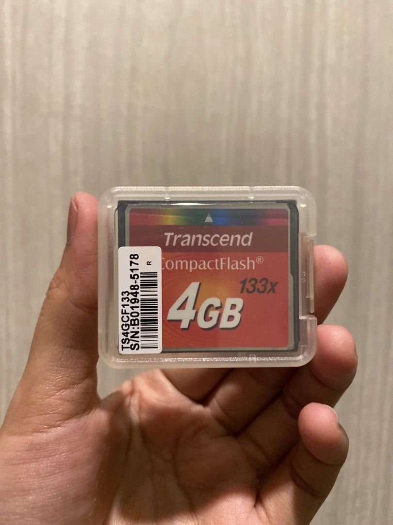 Transcend® CompactFlash 133x 4GB Memory Card (Category: Other Photography Accessories) located in Cainta. Submitted by stuff_4_sale_dump (Listing ID 1470657457, Image 1). Description: new but unsealed.