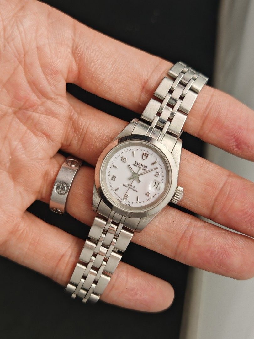 Tudor Princess Date 25mm (Category: Women's Watches) located in San Juan City. Submitted by MW_888 (Listing ID 1470705363, Image 1). Description: Tudor Princess Date 25mm Ref 92400n H serial, 2000 Inclusions: watch, original Tudor bracelet fit to approx 7" wrist and watch case *photo reference on 6.5" wrist 85k.