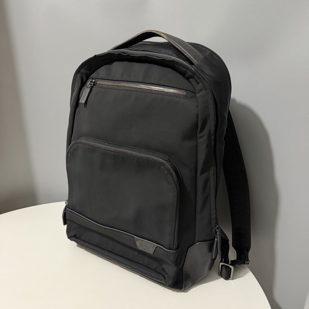 TUMI Harrison Warren Backpack Black (Category: Backpacks) located in Manila. Submitted by thrifts.el (Listing ID 1470618859, Image 3). Description: TUMI Harrison Warren Backpack Black -good for business travel, Tech carry, Daily commuting & Office Use. Excellent Condition 10/10 Color Rate Issues: minor rubbing on leather corner Price. 6,580 Loc. South Caloocan Courier. J&T/Flash Express .