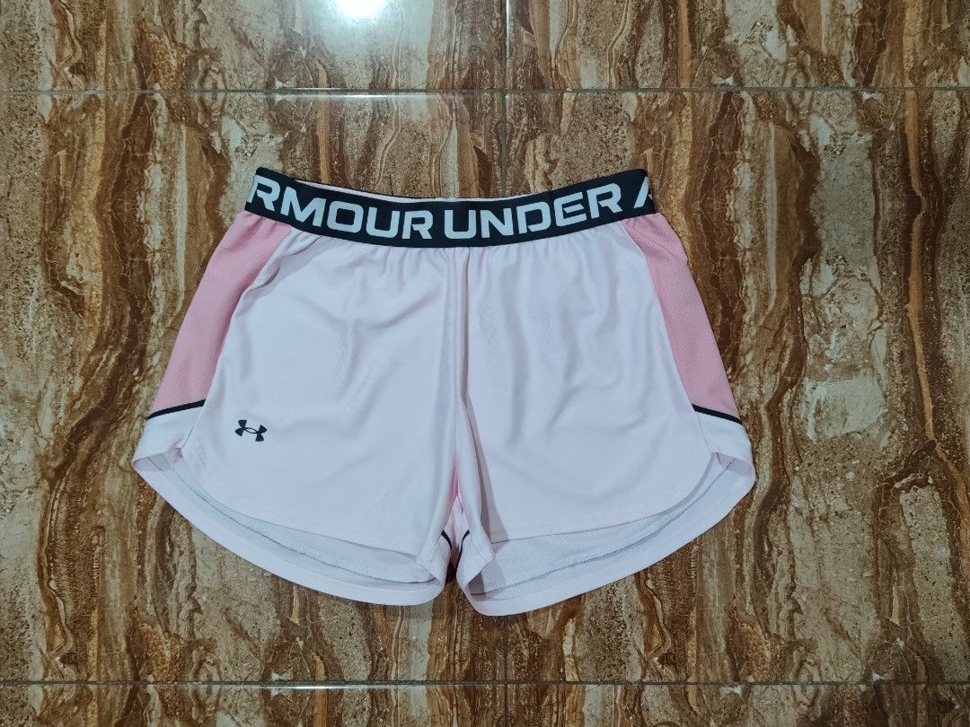 Under Armour Running Short (Category: Activewear) located in General Santos City (Dadiangas). Submitted by alfredanth42291 (Listing ID 1470621656, Image 1). Description: UNDER ARMOUR RUNNING SHORT light pink womens S W: 27-36 L: 11 -100% polyester ✓excellent condition 235 #pickleball #outdoor #sports #gym #zumba.