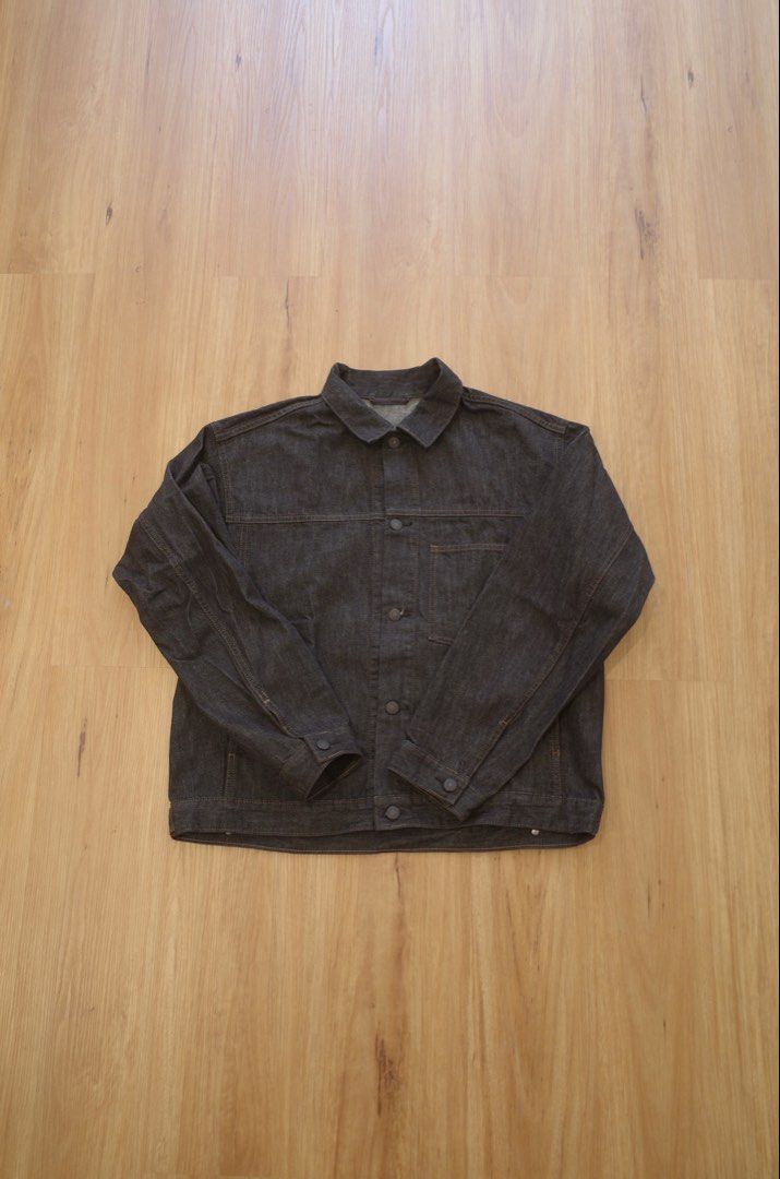 Uniqlo : C Denim Trucker Jacket (Black) (Category: Coats, Jackets and Outerwear) located in Pasig City. Submitted by rinse___repeat (Listing ID 1470604549, Image 1). Description: Uniqlo : C Denim Trucker Jacket (Black) Uniqlo : C is a designer special collaboration line by British designer Clare Wright Keller, the creative director of Uniqlo. Size XL Pit to pit 23” / Length 25.5” Brand new No issues Follow @rinse___repeat on IG for more gear!.