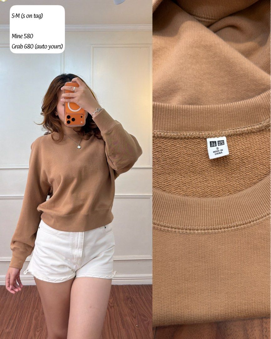 Uniqlo Brown Sweatshirt Size S (Category: Coats, Jackets and Outerwear) located in Manila. Submitted by angelll0123 (Listing ID 1470699498, Image 1). Description: - Brand: Uniqlo - Color: Brown - Size: Tagged S (fits S to M comfortably) - Material/Interior: French terry lining - Details: Ribbed crew neck, cuffs, and hem - Condition: Clean and well-maintained - Style: Basic casual pullover for everyday wear.