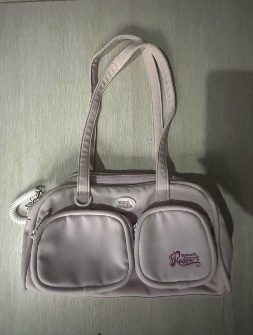 Vanwalk Pink Shoulder Bag with Front Pockets (Category: Shoulder Bags) located in Manila. Submitted by zayzay08 (Listing ID 1470728260, Image 1). Description: - Brand: Vanwalk - Color: Pastel Pink - Handles: Double top handles for easy carrying - Pockets: Two zipped front pockets (one with cute embroidered text) and a full-length rear zipper compartment - Closure: Dual main zipper closure - Interior: Spacious cream fabric lining - Extras: Side ri