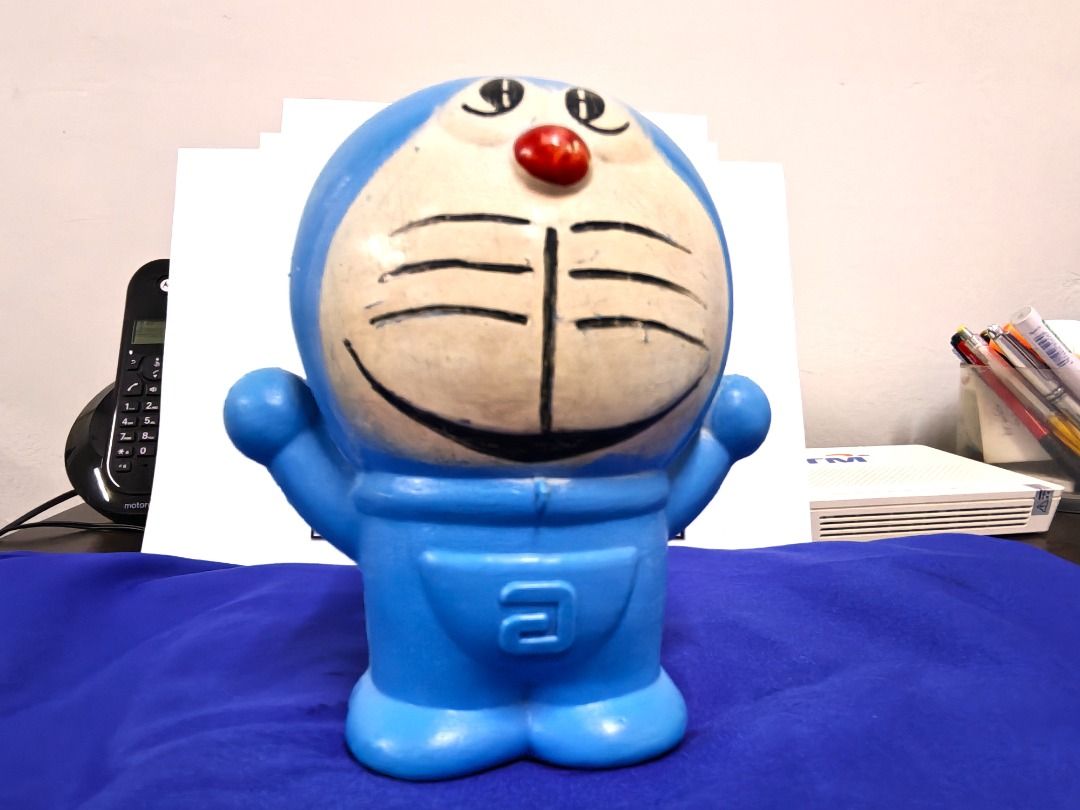 Vintage 1980s Doraemon Bank of Asia Blue Plastic Coin Savings Bank ...