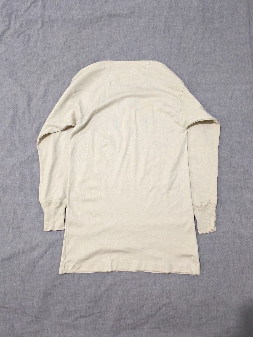 Vintage 70s Angle henley thermal undershirt (Category: Tshirts & Polo Shirts ) located in Baguio. Submitted by used_clothing2600 (Listing ID 1470667178, Image 2). Description: Vintage 70s Angle henley thermal undershirt Brandnew DS size medium pit to pit 17 length 30 shoulders 17.5 sleeve length 21.5 P 1,200.