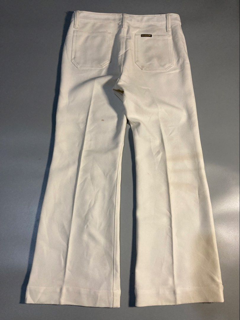 Vintage 70’s Bobson Bell Bottoms (Category: Jeans) located in Malaybalay. Submitted by spl3ndd_artifacts (Listing ID 1470738256, Image 2). Description: Waist 32 Length 38 Rise 11 Thighs 11 Hem 10.5 Issue: pin hole nasa last pic and need wash .