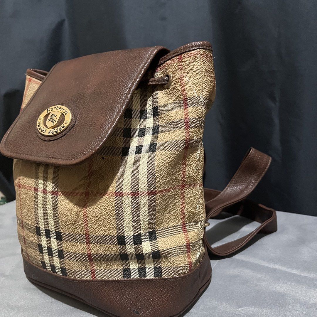 Vintage Burberry leather backpack nova plaid (Category: Luxury Bags & Wallets) located in Taguig. Submitted by maniladept. (Listing ID 1470695997, Image 3). Description: VINTAGE BURBERRY NOVA PLAID LEATHER BACKPACK AUTHENTIC GUARANTEED NEEDS BAG SPA FLAWS DUE OF ITS AGE POWDERING INSIDE AND LEATHER SCRATCHES NEGOTIABLE ITEM ONLY DM .