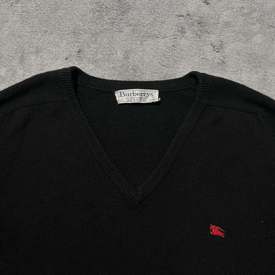 Vintage Burberry Wool V-Neck Sweater (Category: Coats, Jackets and Outerwear) located in Cagayan de Oro. Submitted by montresor.ph (Listing ID 1470677180, Image 2). Description: Condition: As new Width: 21 Length: 27 Color rate: 9.8/10 Price: 2,000.