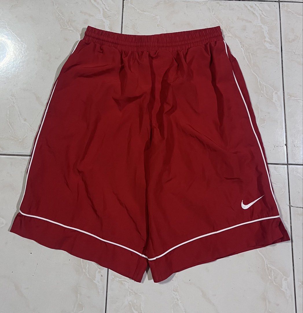 Vintage Nike Agassi Shorts (Red) (Category: Shorts) located in Subic. Submitted by trashdimes2022 (Listing ID 1470698456, Image 1). Description: Size: Medium to Large Width: 28 - 34 Length: 20 Rise: 14.5 Hem: 12.5 .