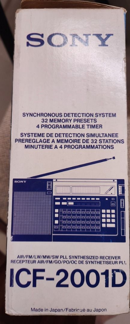 Vintage Sony ICF-2001D World Band Receiver with Original Box, Audio ...