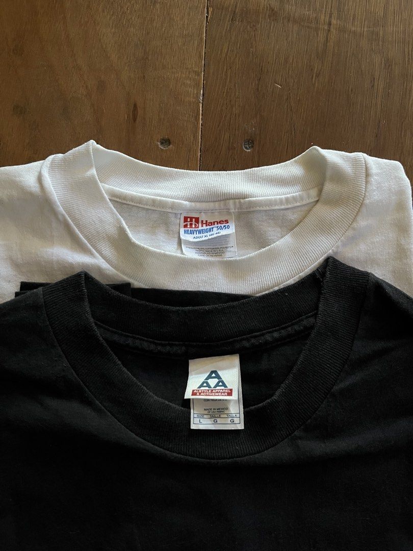 Vintage Statement shirt (Category: Tshirts & Polo Shirts ) located in San Simon. Submitted by wegintal (Listing ID 1470569290, Image 2). Description: vintage statement shirt White - 23.5 x 27 issue: pinhole Black - 21.5 x 30 no issue both needs wash 1-2-2 stitching ₱850 aspack ₱500 each + sf split.
