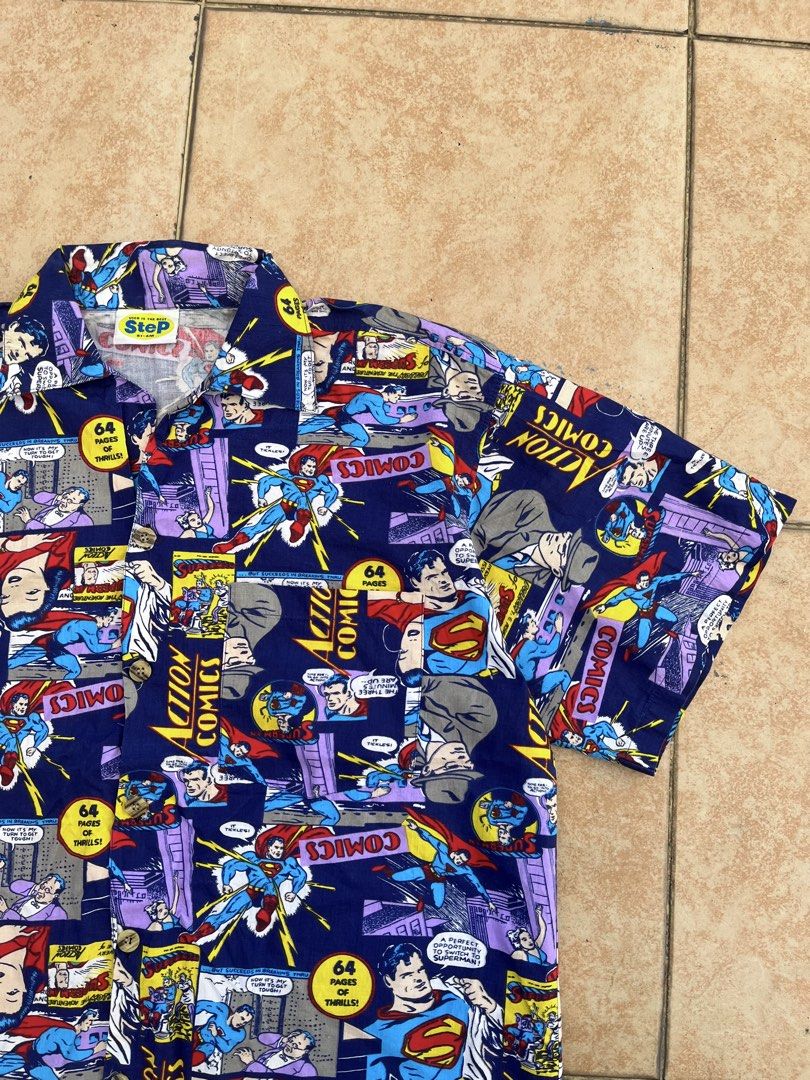 Vintage Step SI-AM Superman Comics Button Down Polo (Category: Tshirts & Polo Shirts ) located in Quezon City. Submitted by metro_junkie.ph (Listing ID 1470662964, Image 3). Description: Vintage Step SI-AM Superman Comics Button Down Polo Size XL-XXL Fit (25 x 29) Likenew Condition No any Flaw/Issue(s) All Detail Posted 880 + SF.