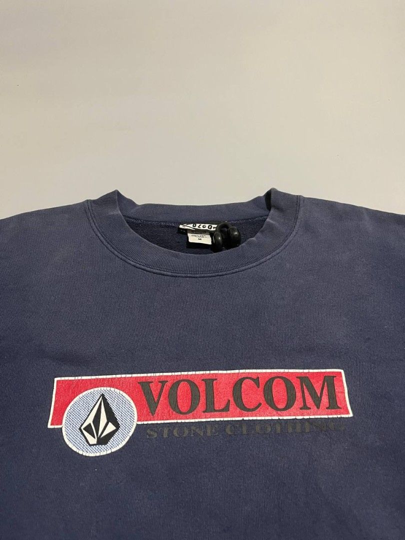 Vintage Volcom Navy Blue Crewneck Sweatshirt (Category: Coats, Jackets and Outerwear) located in Dagupan City. Submitted by retromix.ph (Listing ID 1470690847, Image 3). Description: Vintage Volcom Sweatshirt DIMES: 22.5x27 ISSUE: Hairline, Minor loose stitching on sleeve & Good fade -CHECK EVERY SLIDES FOR ZOOM PICTURES -COLOR MAY DIFFER IN ACTUAL DUE TO LIGHTING.