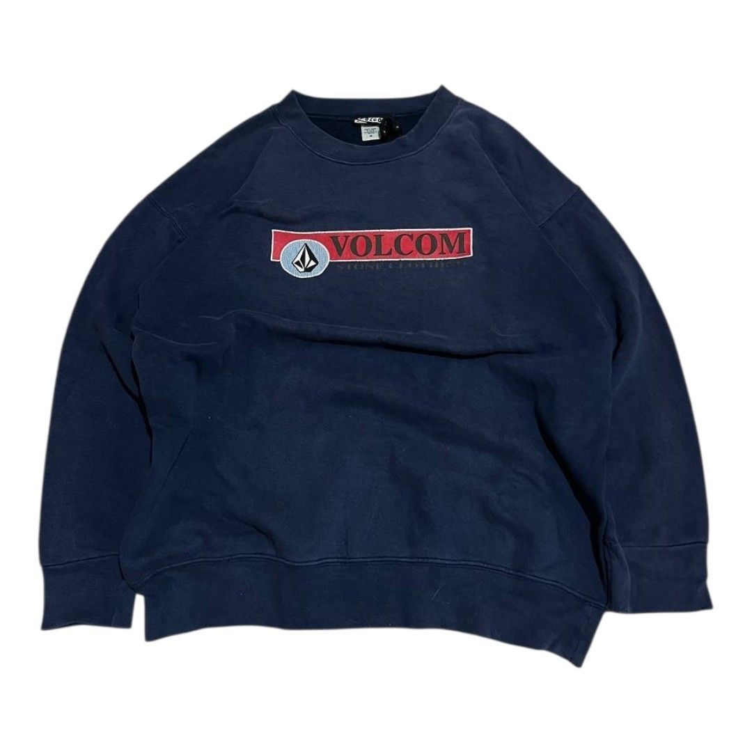 Vintage Volcom Navy Blue Crewneck Sweatshirt (Category: Coats, Jackets and Outerwear) located in Dagupan City. Submitted by retromix.ph (Listing ID 1470690847, Image 1). Description: Vintage Volcom Sweatshirt DIMES: 22.5x27 ISSUE: Hairline, Minor loose stitching on sleeve & Good fade -CHECK EVERY SLIDES FOR ZOOM PICTURES -COLOR MAY DIFFER IN ACTUAL DUE TO LIGHTING.