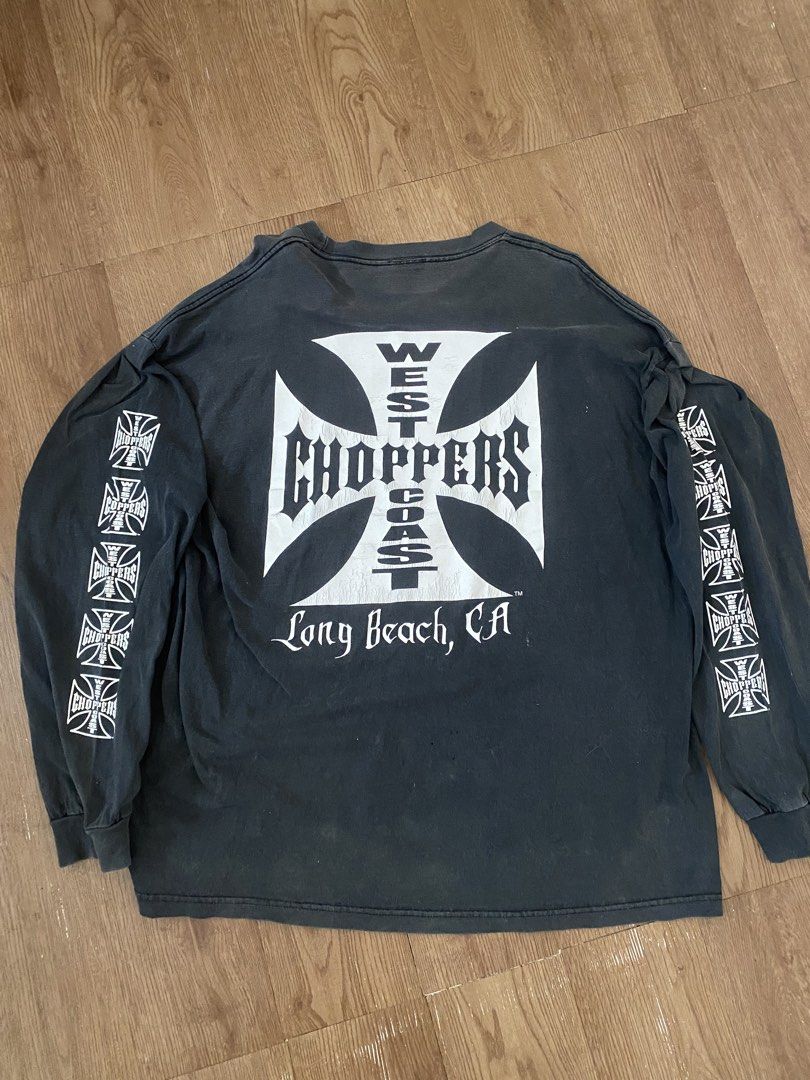 vintage Westcoast choppers longsleeve (Category: Coats, Jackets and Outerwear) located in Bacoor. Submitted by cameronthomaz (Listing ID 1470613190, Image 1). Description: westcoast choppers vintage longsleeve 25x32 good condition issue: fading, cut tag ₱1800 📍 bacoor/ laspinas.