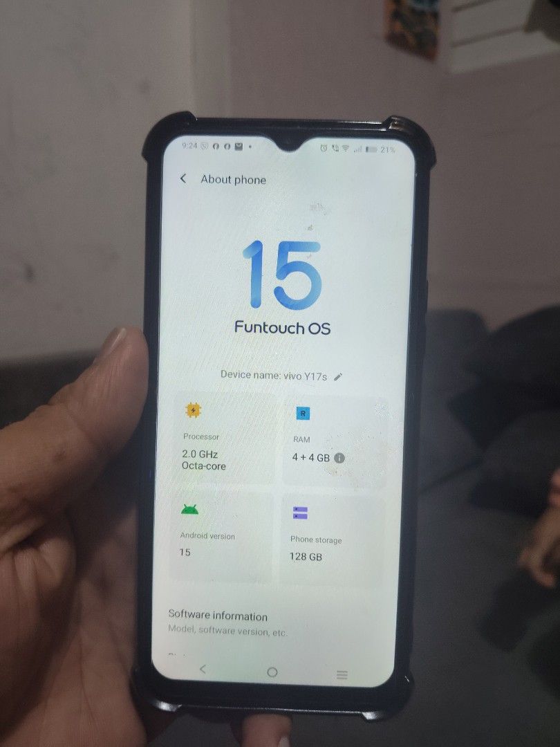 Vivo y17s (Category: Vivo) located in Manila. Submitted by zealphoenix.c08cc4 (Listing ID 1470720532, Image 3). Description: Vivo y17s 6/128GB - PHP 2,500 ⚠️ Note: LCD replaced but original quality, no issue in touch/display ✅ Good condition, 50MP camera, 5000mAh battery ✅ Good for gaming / FB / TikTok Meet up Ever Don Antonio for checking.