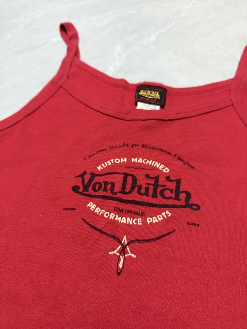 Von Dutch tank top (Category: Sleeveless) located in Calumpit. Submitted by Essentiality (Listing ID 1470620702, Image 2). Description: Von Dutch tank top 14x15.5 M on tag ₱850.