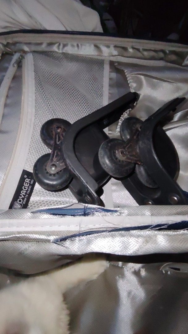 Voyager Luggage Replacement Wheels Black Set (Category: Luggage) located in Manila. Submitted by purediamond888 (Listing ID 1470700085, Image 2). Description: - Voyager luggage replacement wheels in classic black - Twin roller wheel design on each side for smooth movement - Durable plastic and rubber construction built to last - Authentic brand name stamped on the casing - Quick and practical fix for broken suitcase rollers - Save money by repair