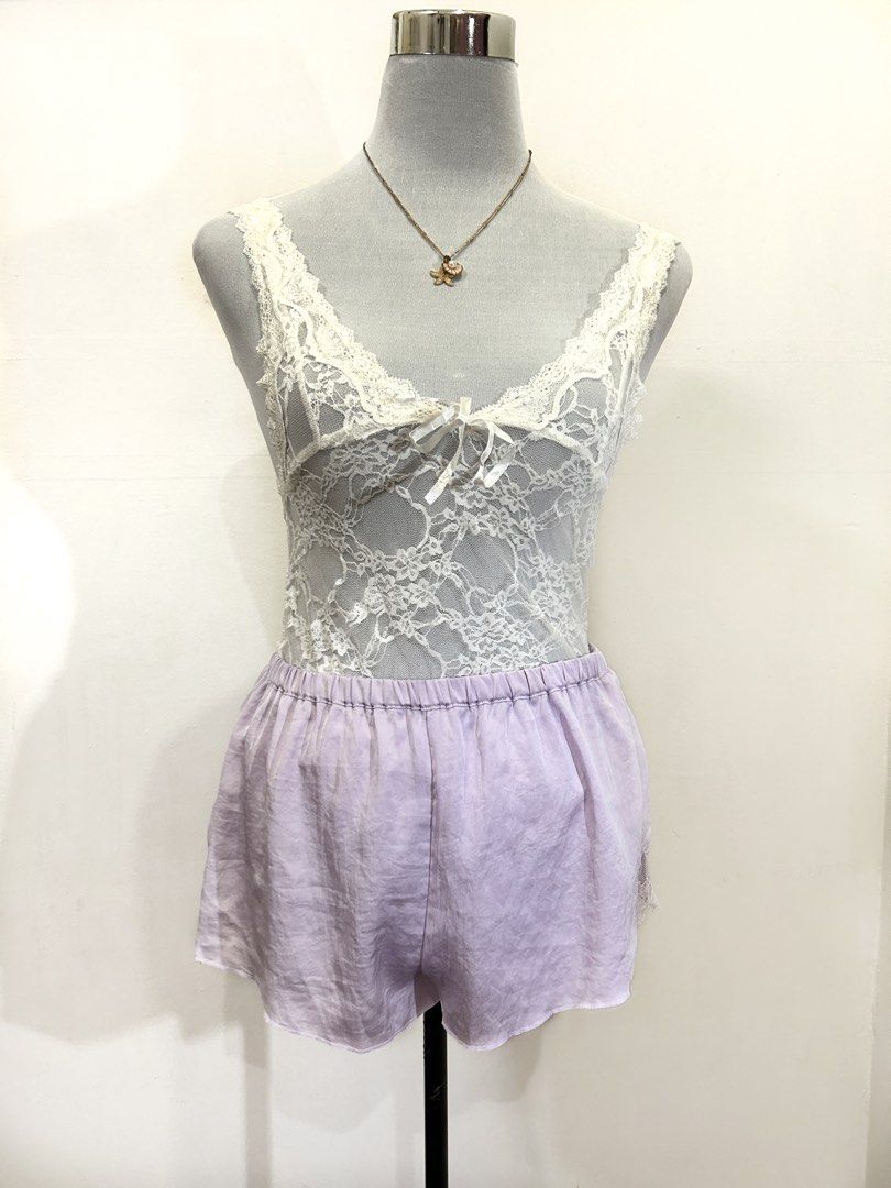 VS Lilac Lace Nightie Shorts (Category: Shorts) located in Quezon City. Submitted by cooroe.mnl (Listing ID 1470679812, Image 1). Description: Waist 28-34, length 9 10/10.
