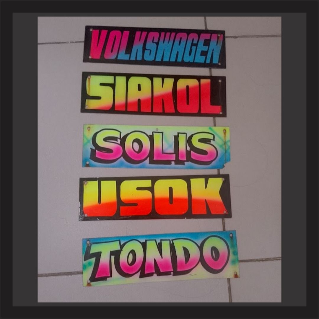 Wall Display Signage mancave (Category: Vintage Collectibles) located in Quezon City. Submitted by susmaryosep1 (Listing ID 1470670722, Image 2). Description: Wall Display Signage mancave - Customized metal signs, perfect for decoration or personalizing vehicles. - Available phrases: 'Precious Metal', 'Biyaheng Impyerno', 'Judas Not Pay', 'Biyaheng Langit', 'Bayad Muna Bago Baba'. - Bright and eye-catching designs. - Each sign features pre-drille